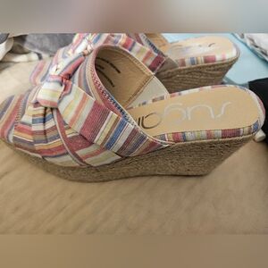 Sugar Women Pink Striped Wedges‎